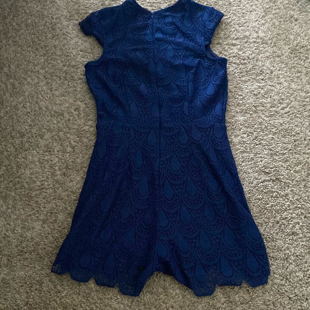 Francesca's Collections Navy Blue Ruffled Romper XS - Picture 3 of 10